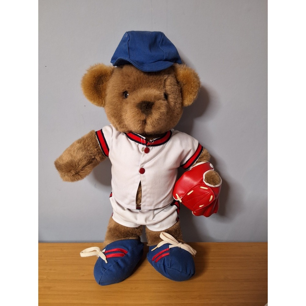 Vintage Plush Baseball Bear w Mitt. Approx. 17" Tall 1986